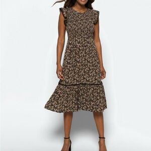 Lost + Wander Black Midi Dress